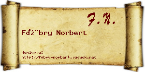 Fábry Norbert névjegykártya