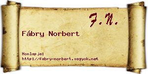 Fábry Norbert névjegykártya